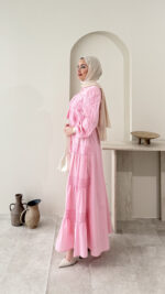 Detaylı Poplin Elbise - Pembe - Görsel 2