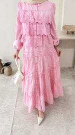 Detaylı Poplin Elbise - Pembe - Görsel 6