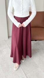 Niva Saten Etek - Bordo - Görsel 4