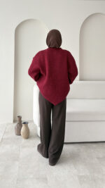 Elora Triko Kazak - Bordo - Görsel 6