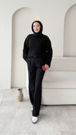 Elora Triko Kazak - Siyah - Görsel 4