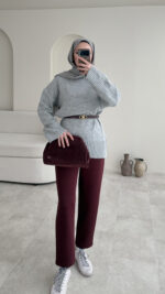 Hola Triko Kazak - Gri - Görsel 4