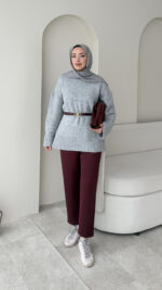 Hola Triko Kazak - Gri - Görsel 5