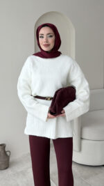 Hola Triko Kazak - Beyaz - Görsel 2