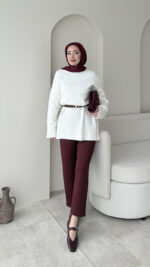 Hola Triko Kazak - Beyaz - Görsel 3