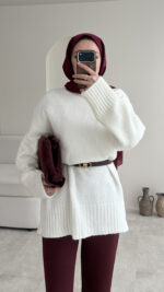 Hola Triko Kazak - Beyaz - Görsel 7