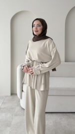 Berli Düğmeli Oyşo Takım - Taş - Görsel 4