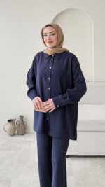 Liona Modal Takım - Lacivert - Görsel 3