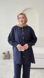 Liona Modal Takım - Lacivert - Görsel 4