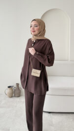 Rova Modal Takım - Kahve - Görsel 5