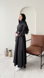 Elen Zincirli Scuba Elbise - Siyah - Görsel 2