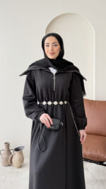 Elen Zincirli Scuba Elbise - Siyah - Görsel 4