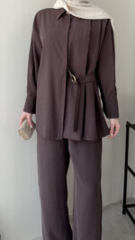 Rasha Modal Takım - Kahve - Görsel 5