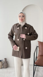 Flower Ceket - Kahve