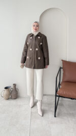 Flower Ceket - Kahve - Görsel 5