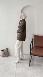 Flower Ceket - Kahve - Görsel 6