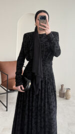 Moon Tasarım Elbise - Siyah - Görsel 8