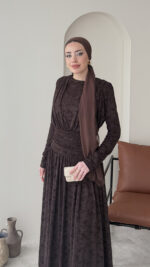 Moon Tasarım Elbise - Acı Kahve - Görsel 3