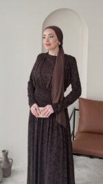 Moon Tasarım Elbise - Acı Kahve - Görsel 4