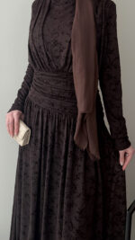 Moon Tasarım Elbise - Acı Kahve - Görsel 5