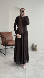 Moon Tasarım Elbise - Acı Kahve - Görsel 6