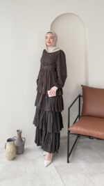 Kasra Tasarım Elbise - Kahve