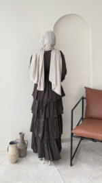 Kasra Tasarım Elbise - Kahve - Görsel 3