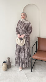 Viona Tasarım Elbise - Vizon (ön sipariş bayramdan sonra kargo )