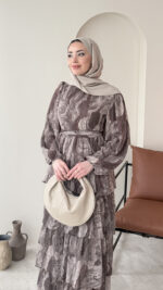 Viona Tasarım Elbise - Vizon (ön sipariş bayramdan sonra kargo ) - Görsel 4