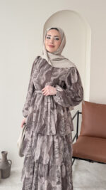 Viona Tasarım Elbise - Vizon (ön sipariş bayramdan sonra kargo ) - Görsel 5