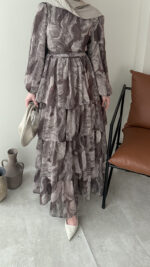 Viona Tasarım Elbise - Vizon (ön sipariş bayramdan sonra kargo ) - Görsel 7