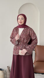 Lora Etekli Scuba Takım - Bordo - Görsel 4