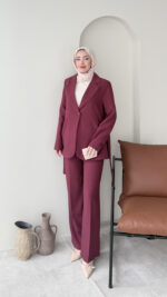Belin Blazer Takım - Bordo