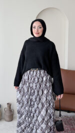 Oven Şifon Etek - Mor - Görsel 7