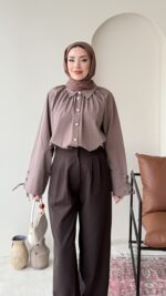 Macka Palazzo Pantalon - Kahva - Görsel 6