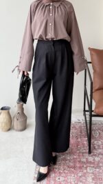 Macka Palazzo Pantalon – Siyah - Görsel 2