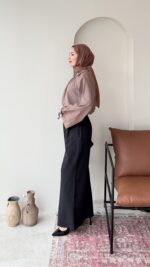 Macka Palazzo Pantalon – Siyah - Görsel 4