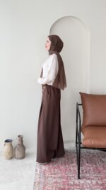 Sayle Detaylı Palazzo Pantalon – Kahve - Görsel 4