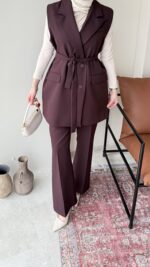 Penta Blazer Yelekli Takım - Mürdüm - Görsel 6