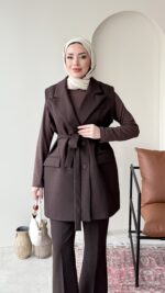 Penta Blazer Yelekli Takım – Kahve - Görsel 3