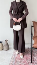 Penta Blazer Yelekli Takım – Kahve - Görsel 6