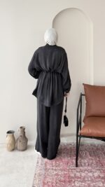 Yâde İpeksi Qupra Takım - Siyah - Görsel 3