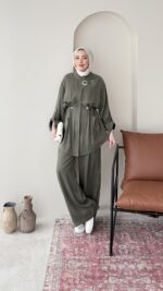 Yâde İpeksi Qupra Takım – Haki