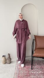 Yâde İpeksi Qupra Takım – Mürdüm