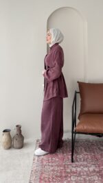 Yâde İpeksi Qupra Takım – Mürdüm - Görsel 2