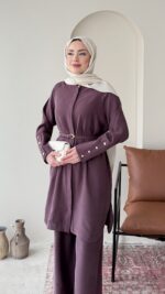 Bade Kemerli Takım – Mürdüm - Görsel 5