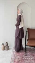 Bade Kemerli Takım – Koyu Vizon - Görsel 2