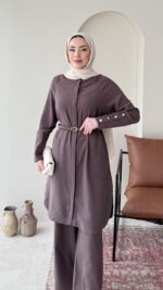 Bade Kemerli Takım – Koyu Vizon - Görsel 4