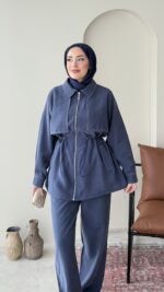 Petri Dikişli Modal Takım - Lacivert - Görsel 4