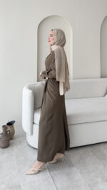 Sare Pileli Elbise - Vizon - Görsel 2